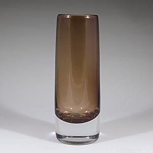 unknown manufacturer cased glass clear bottom vase reddish brown in color