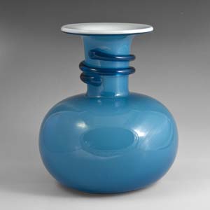 holmegaard blue napoli vase with a rounded bottom  michael bang design