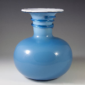 per lutken for holmegaard blue napoli vase