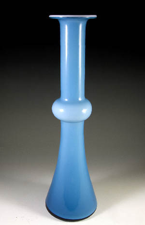 holmegaard blue carnaby vase designed by christer holmgren