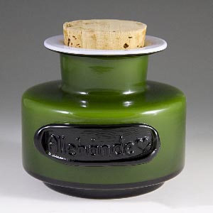 holmegaard green spice jar designed ny michael bang allehande allspice