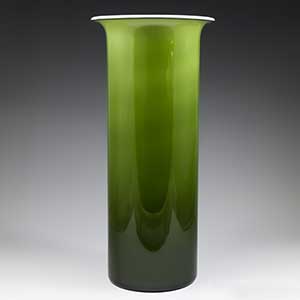 Holmegaard tall green Regnbue/rainbow palet vase