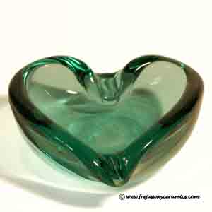 holmegaard green heart-shaped ashtry per lutken design