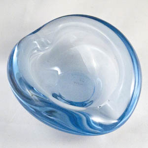 holmegaard light blue ashtray aqua series designed by per lutken