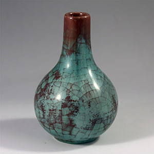 Michael Andersen & Son persia-glaze turquoise and oxblood vase 530