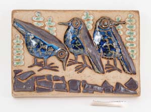 relief designed by marianne starck for michael andersen 6 son of bornholm denmark featuring 3 birds in high relief