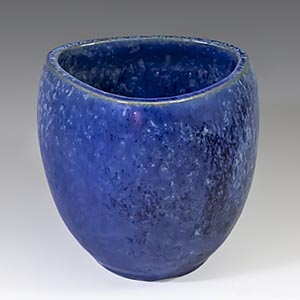 Hjorth 3-sided blue speckled vase