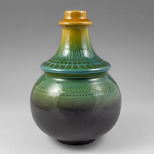 Upsala Ekeby brown & green Luna vase by Mari Simmulson
