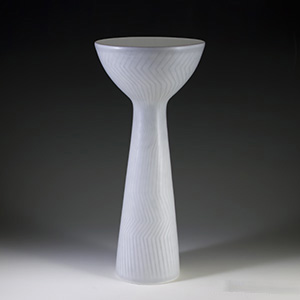 harry stalhane for rorstrand, tall white vase with a cupped top