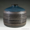 inger persson for rorstrand, a blue and brown jug-like vase marked atelje