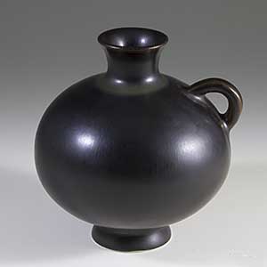 miniature vase in dark brown glaze designed by gunnar nylund for rorstrand a-268