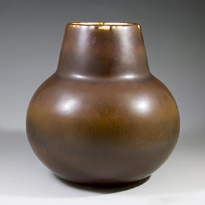 carl ahrry stalhane for rorstrand, heavy brown vase CEC
