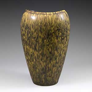 Rorstrand AXZ vase by Gunnar Nylund done in a shades of brown haresfur glaze.