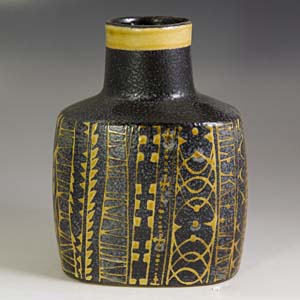 royal copenhagen baca vase designed by nils thorsson in brown and gold 724 over 3207