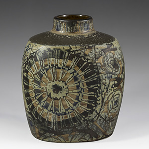 Royal Copenhagen Baca vase designed by Nils Thorrson, Sunflower motif, 870 over 3752