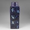 Aluminia/Royal Copenhagen tall lue vase blue runic design