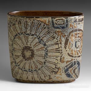 royal copenhagen baca oval vase designed by nils thorsson sunflower series 870 over 3739