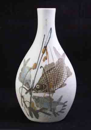 royal copenhagen diana series vase designed by nils thorsson fish motif