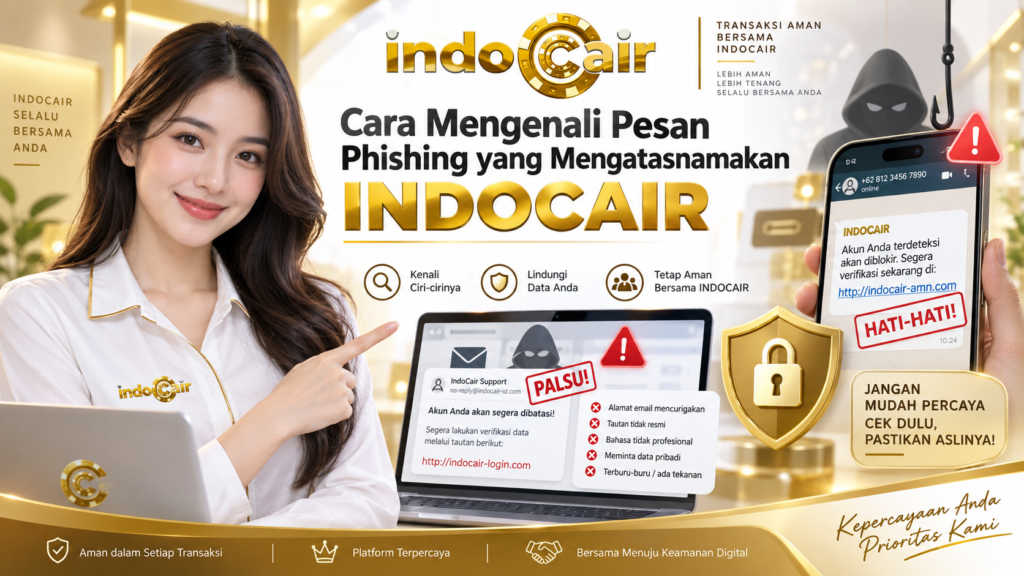 Cara mengenali pesan phishing yang mengatasnamakan INDOCAIR dan melindungi data akun